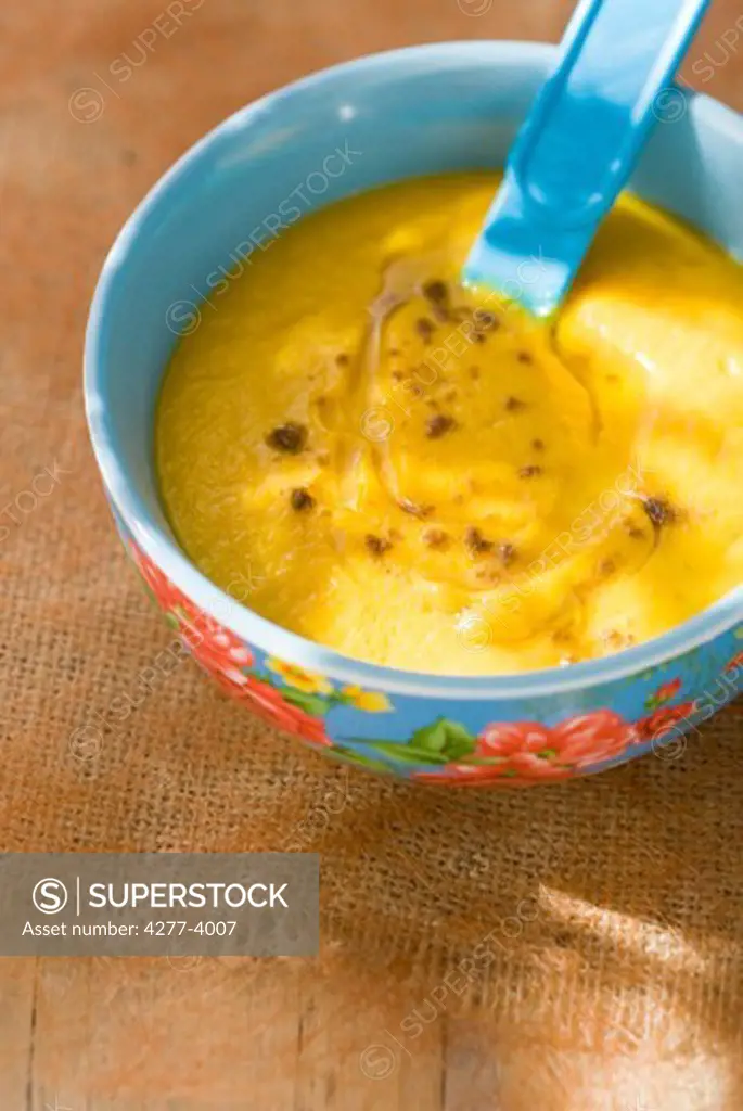 Cold carrot soup with orange
