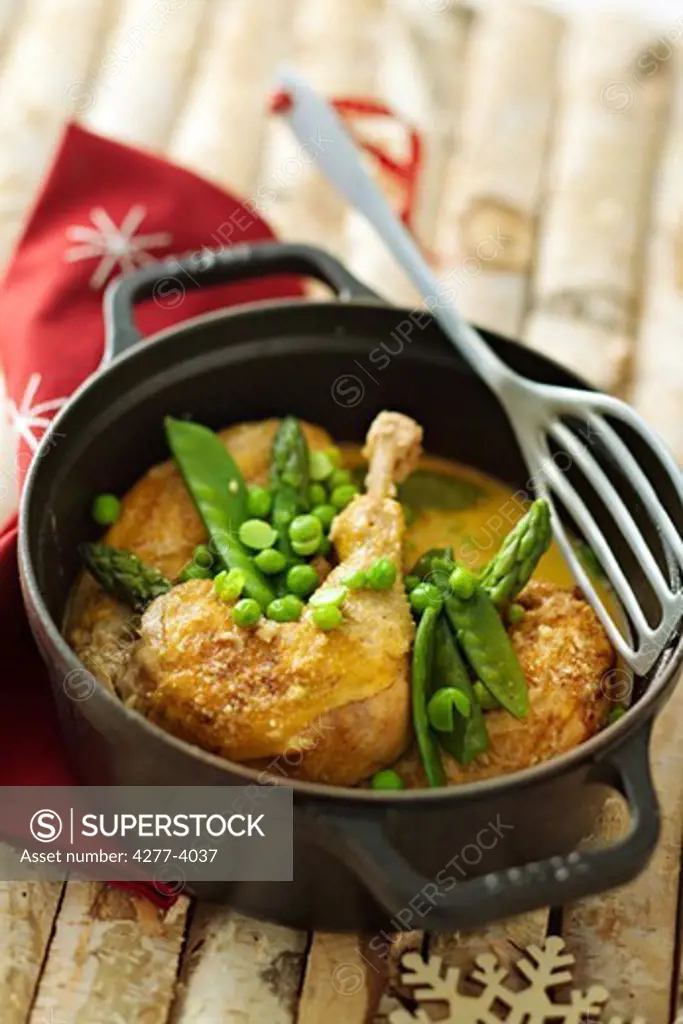 Chicken fricassee with comté cheese