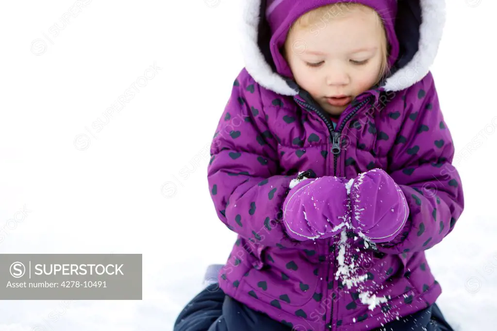 Girl Making Snowball
