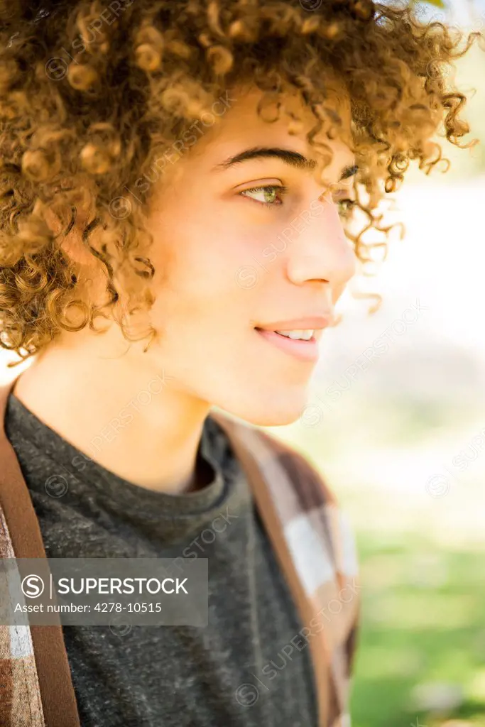 Close up Profile of Young Man