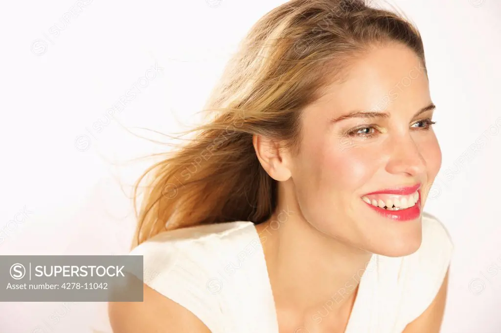 Attractive Blonde Woman Smiling