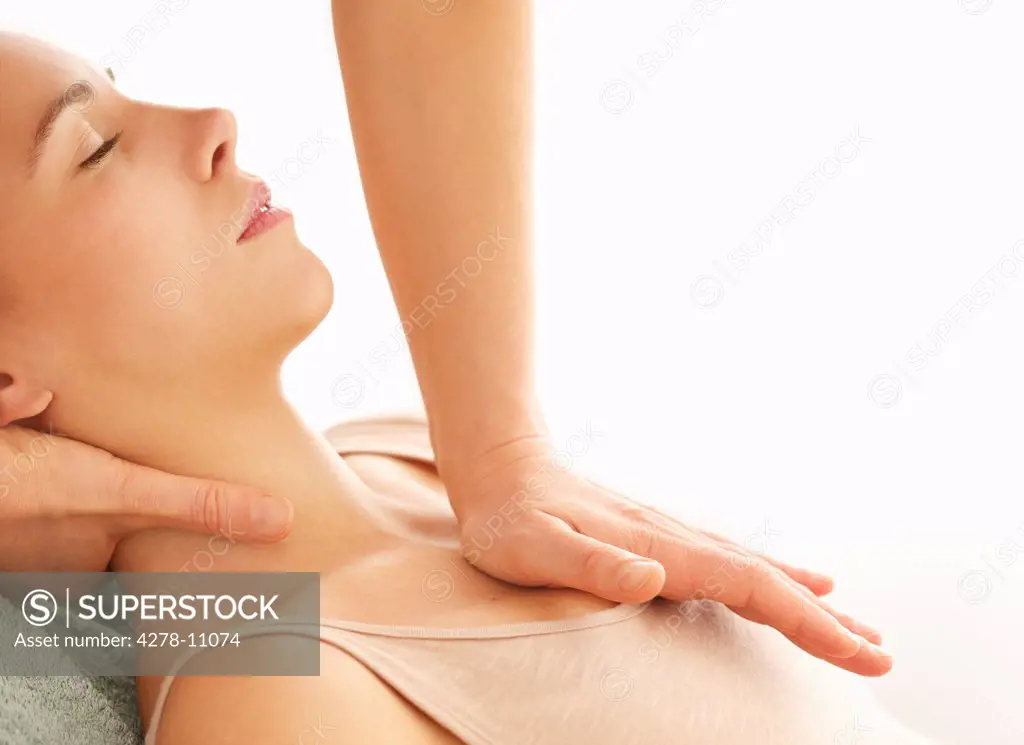 Profile of Woman Receiving a Thai Yoga Massage