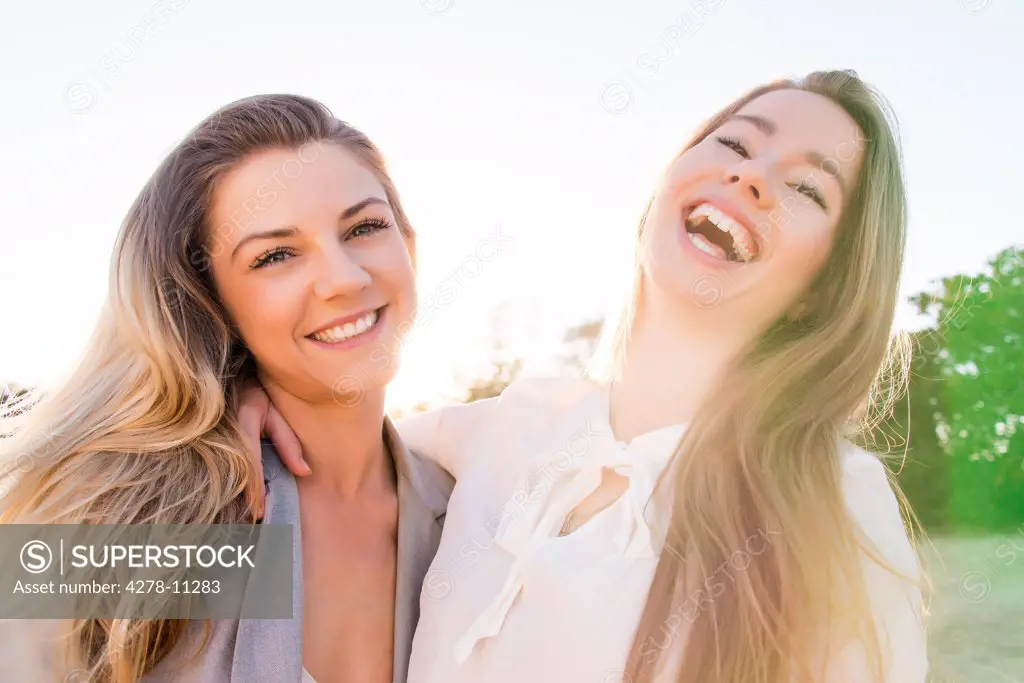Smiling Young Women Outdoors