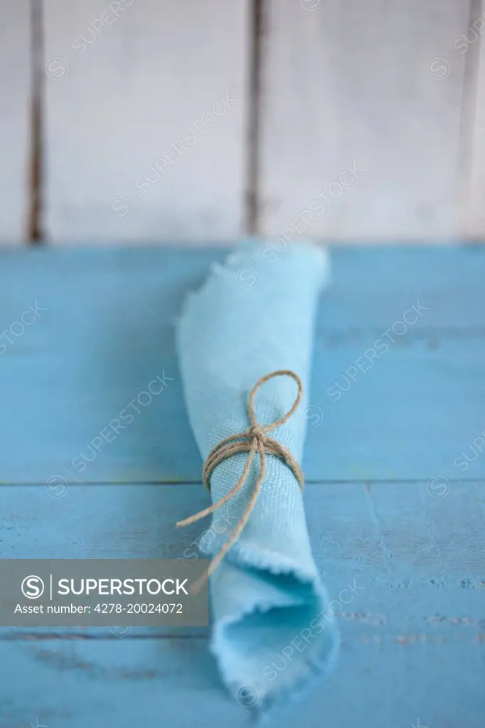 Turquoise Napkin Tied with String