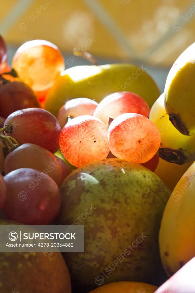 Mixed Fruit with Grapes, Close-up View