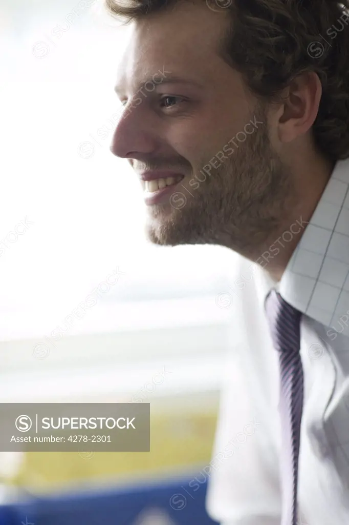 Close up of young businessman