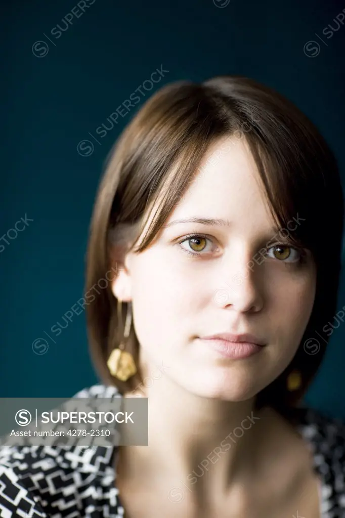 Close up of young businesswoman