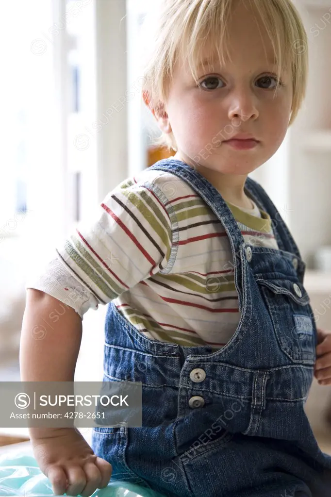 Portrait of young blonde boy