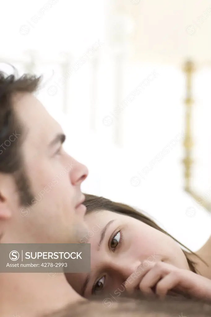 Close up of couple in bed