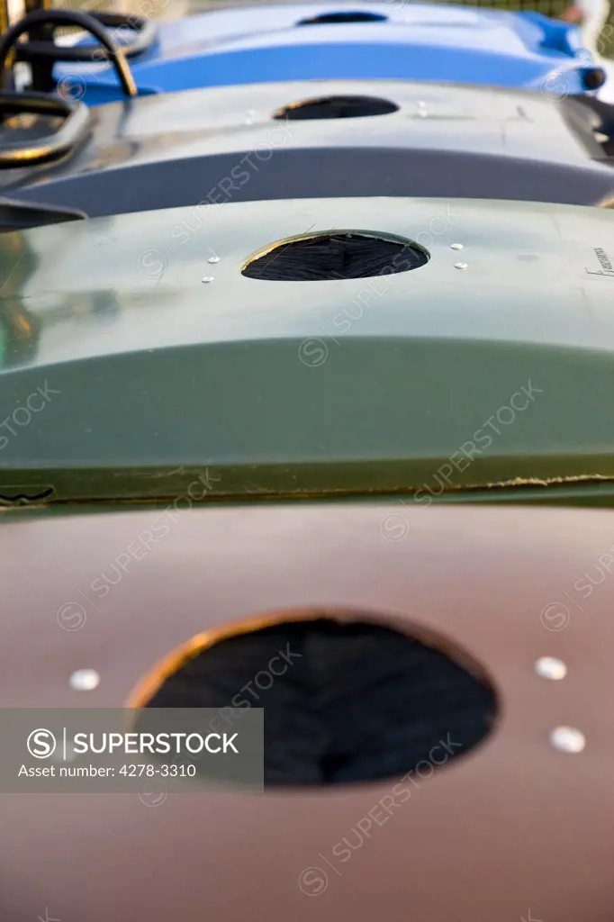 Extreme close up of recycling bins