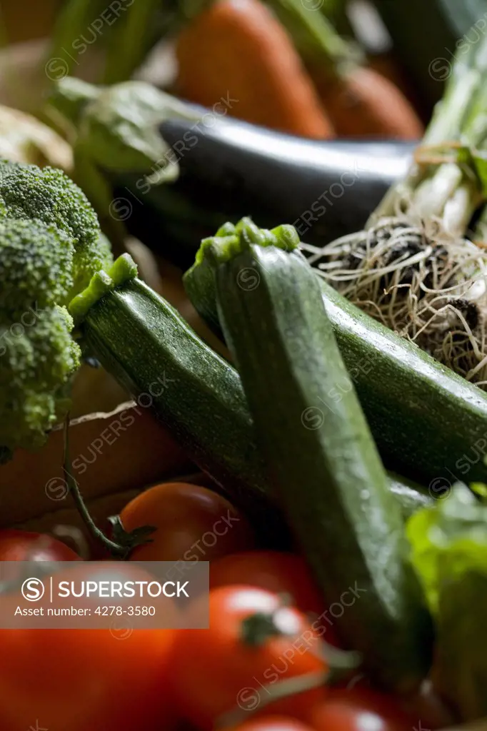 Close up of organic vegetables