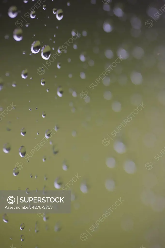 Close up of raindrops