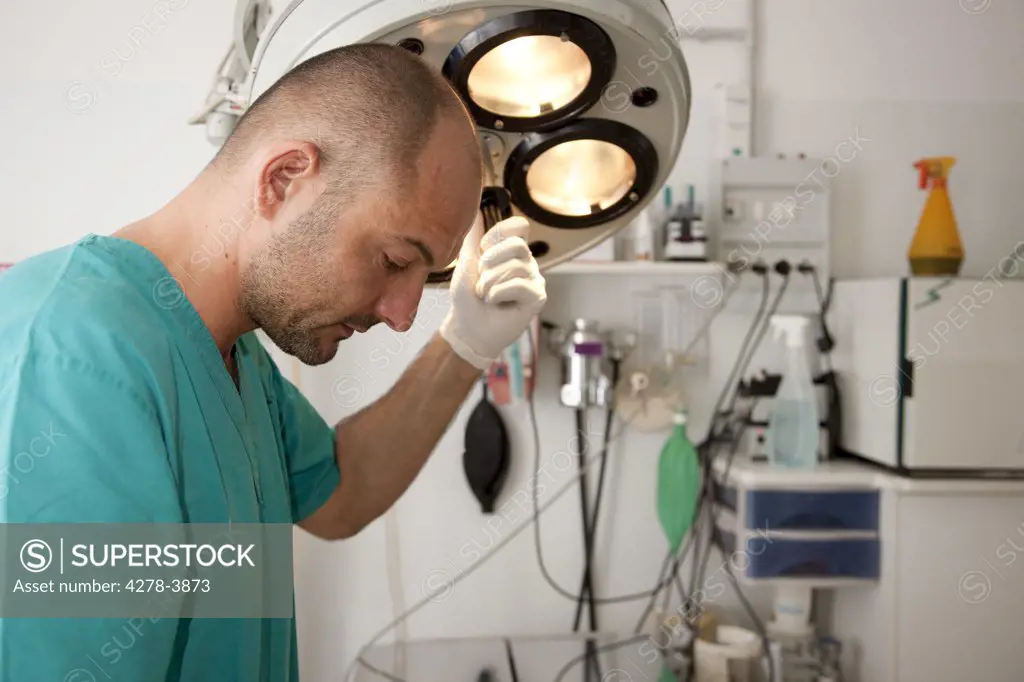 Health professional in operating room