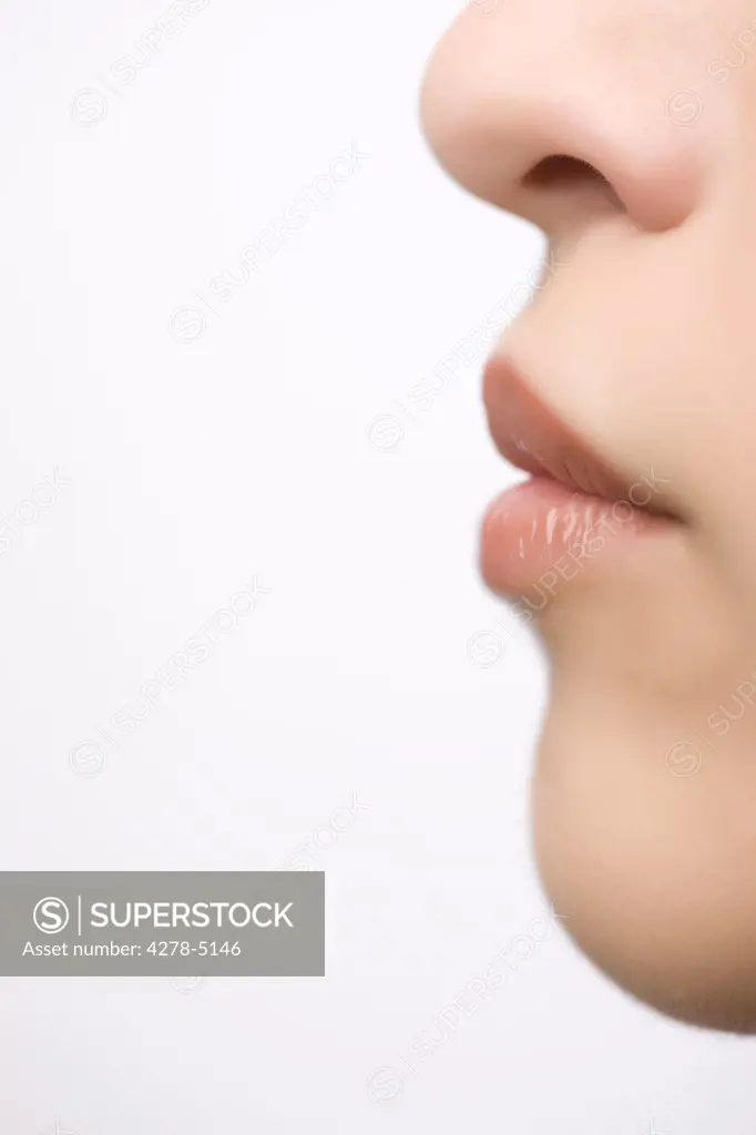 Profile of a woman - extreme close up