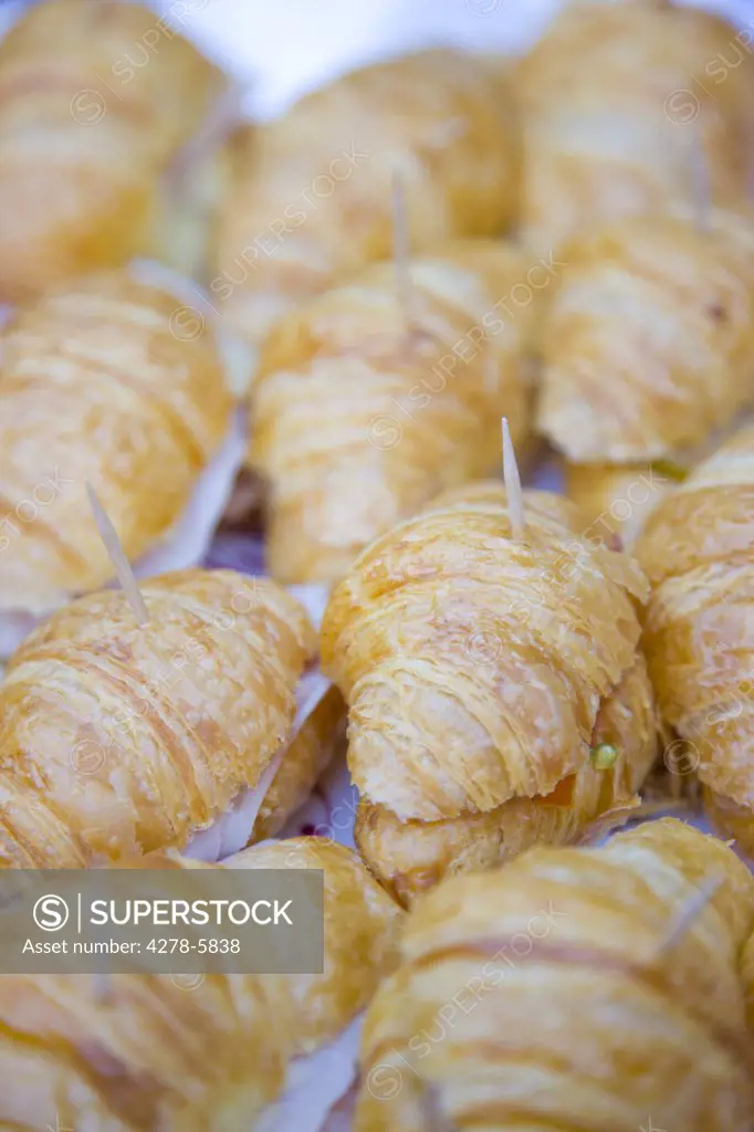 Close up of mini croissants
