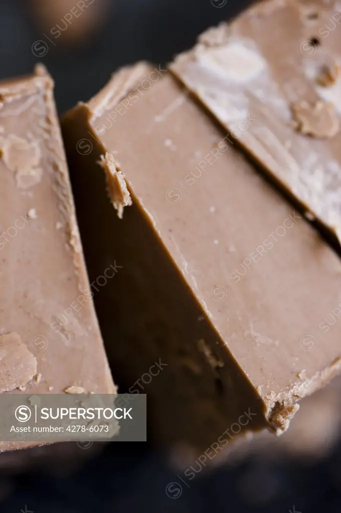 Extreme close up of chunks of chocolate