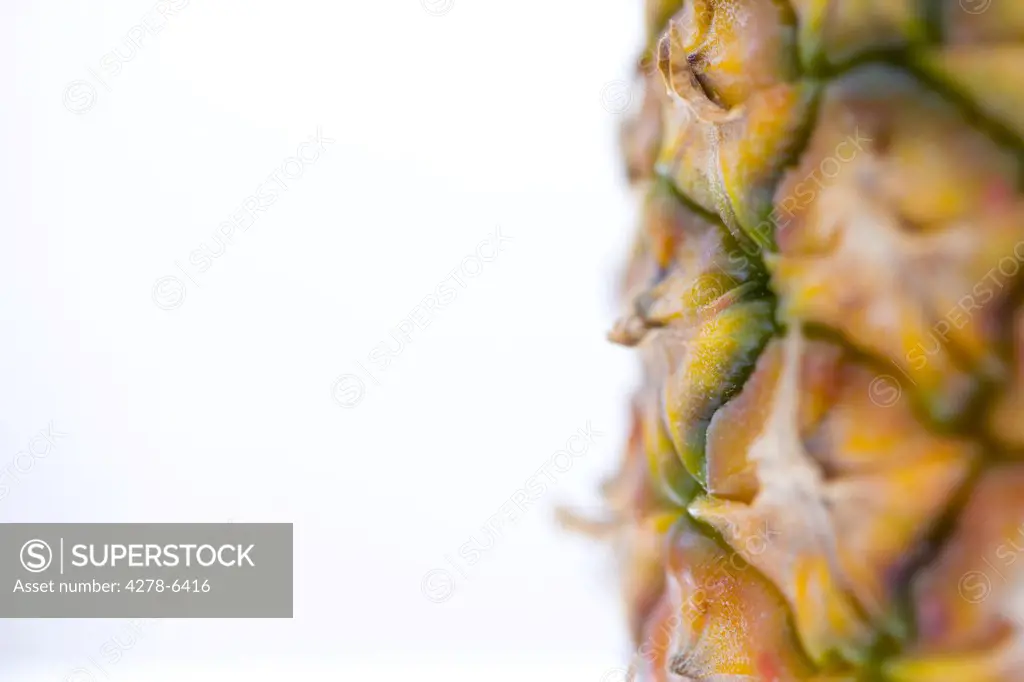 Extreme close up of a pineapple