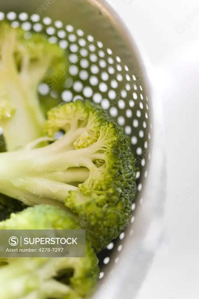 Broccoli Florets in a Colander