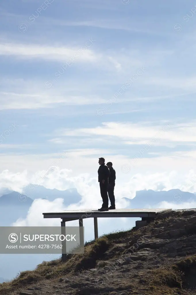 Two Men Standing on Viewing Platform