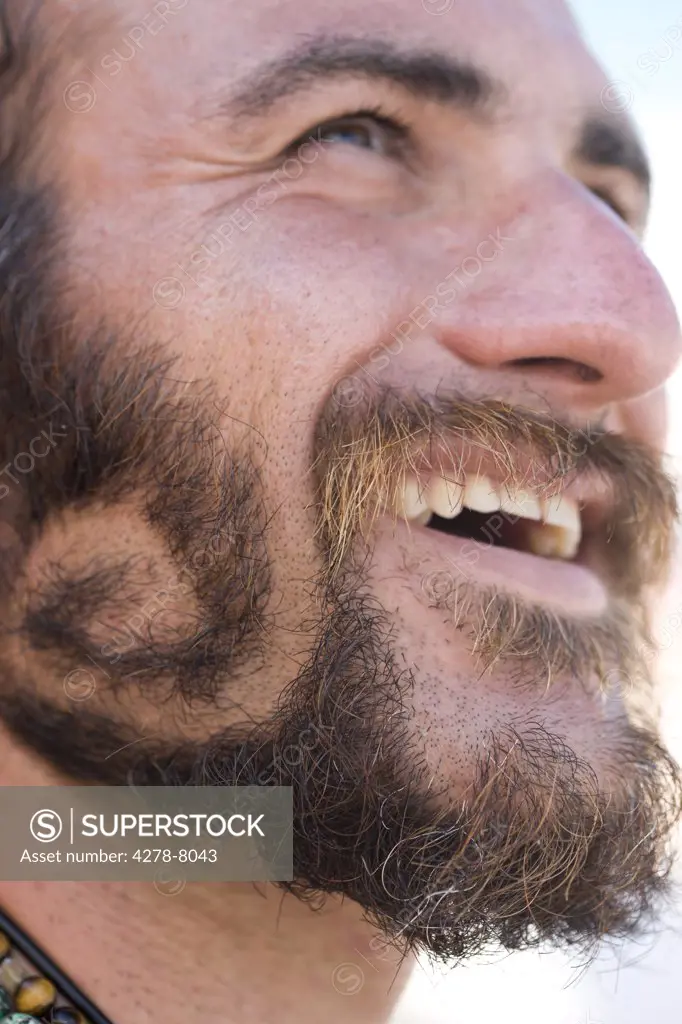 Young Man with Beard in Spiral Shape