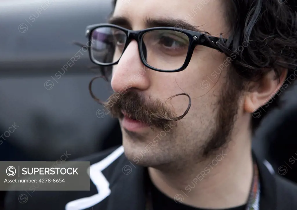 Man with Curled Pointy Moustache