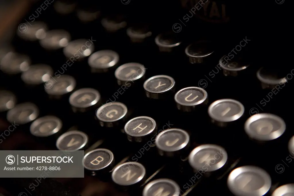 Typewriter Keys, Close-up view