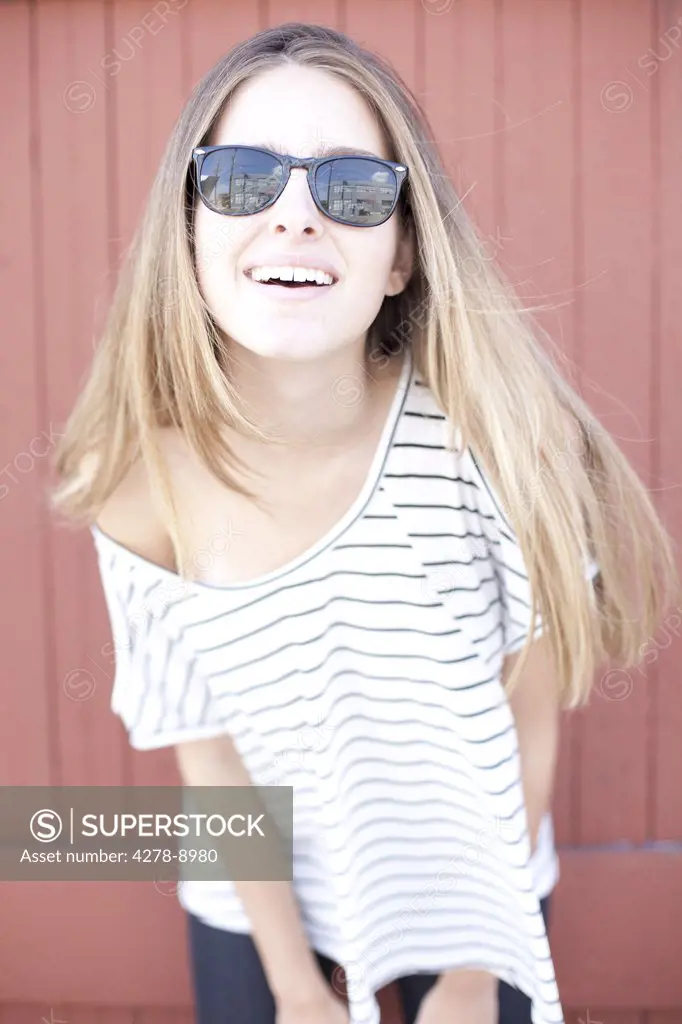 Smiling Woman with Sunglasses
