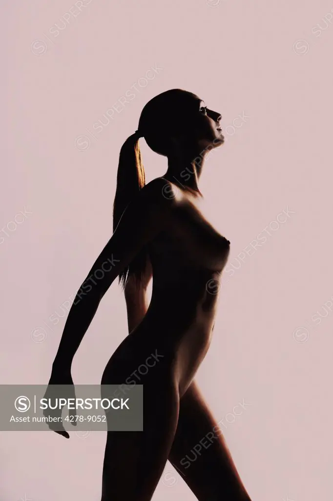 Side View Silhouette of Nude Woman