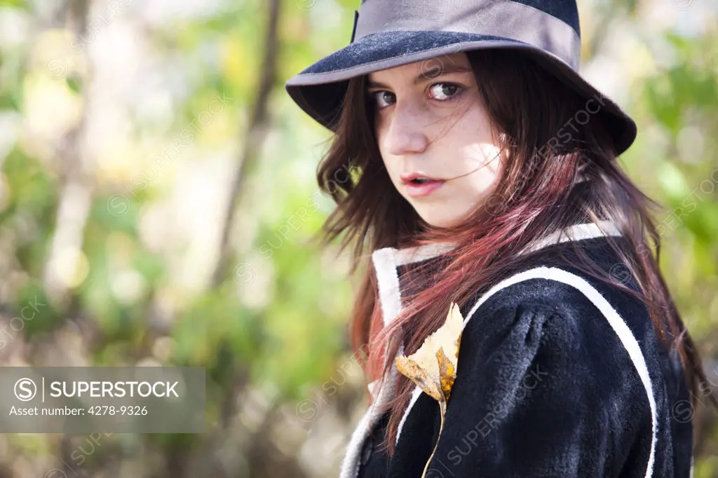 Teenage Girl Wearing Floppy Hat