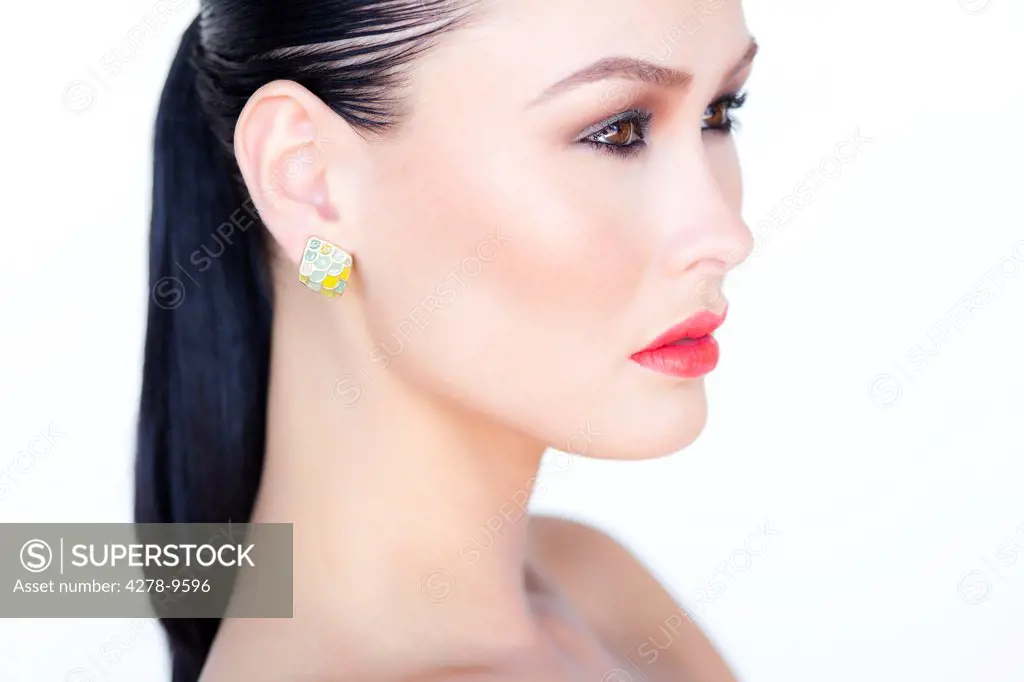 Profile of Woman with Red Lipstick