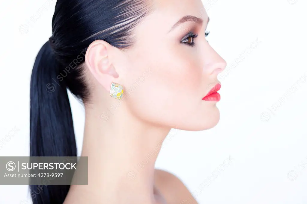 Profile of Woman with Red Lipstick