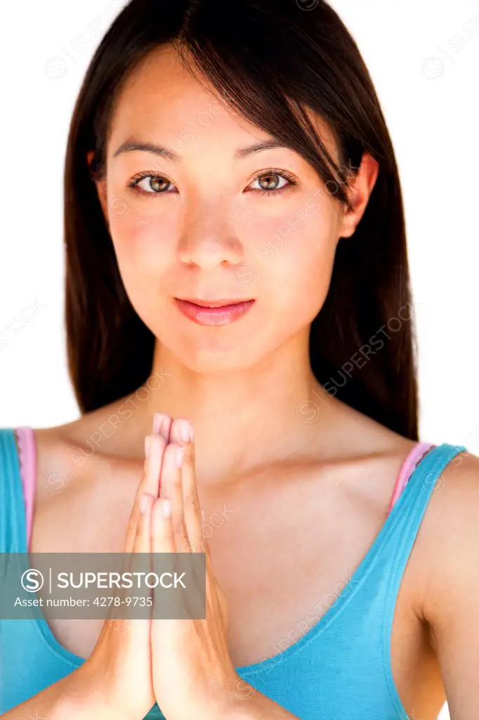 Young Woman with Hands in the Prayer Position