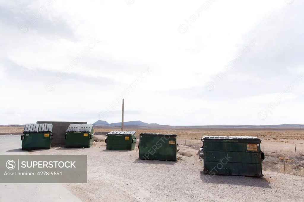 Waste Disposal Containers in the Desert