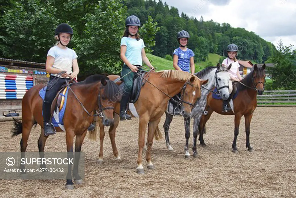 girls on British Riding Pony horses