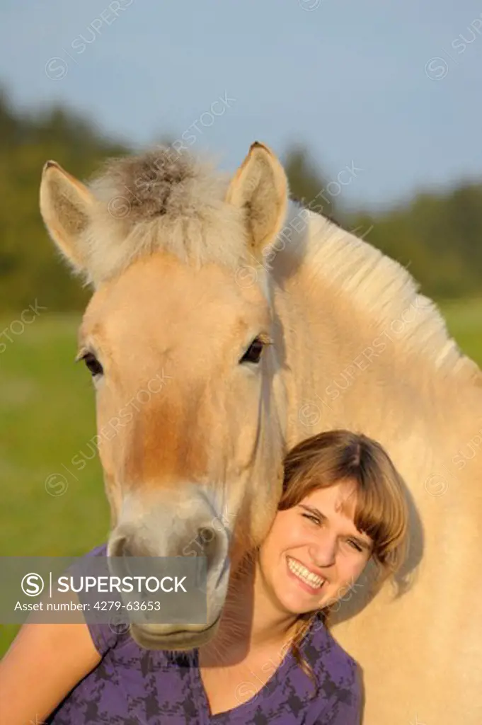 Girl with Norwegian Fjord Horse