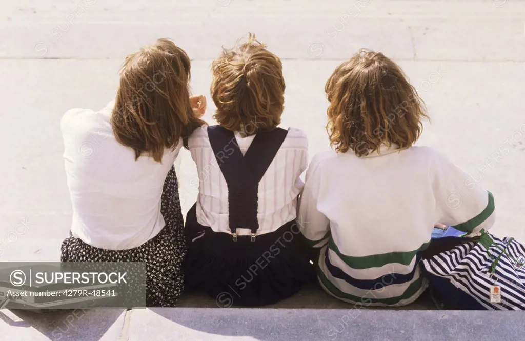 three girls - sitting