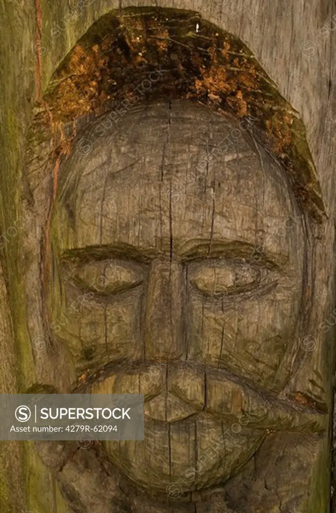 wood carving - face