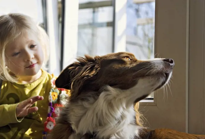 girl with Border Collie