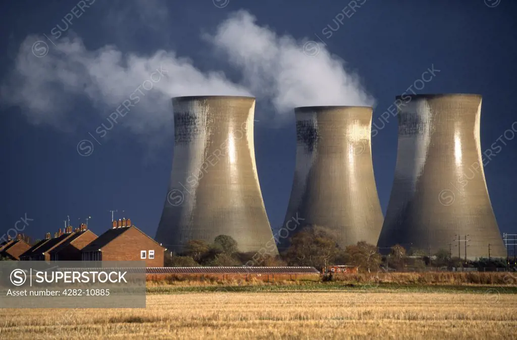 England, Oxfordshire, Didcot. Didcot Power Station after a rainstorm.
