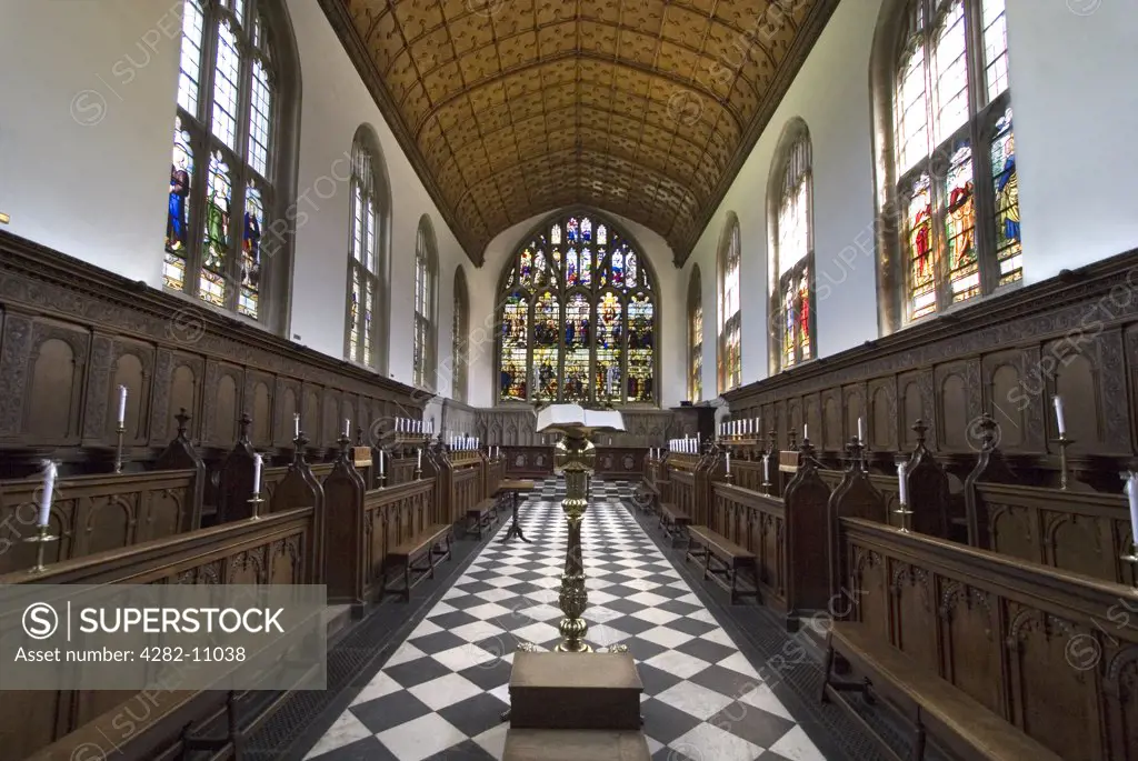 England, Oxfordshire, Oxford. Interior of the chapel of Wadham College.
