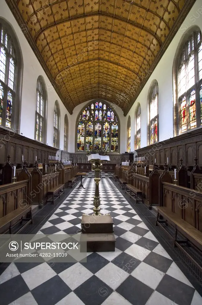 England, Oxfordshire, Oxford. Interior of the chapel of Wadham College.