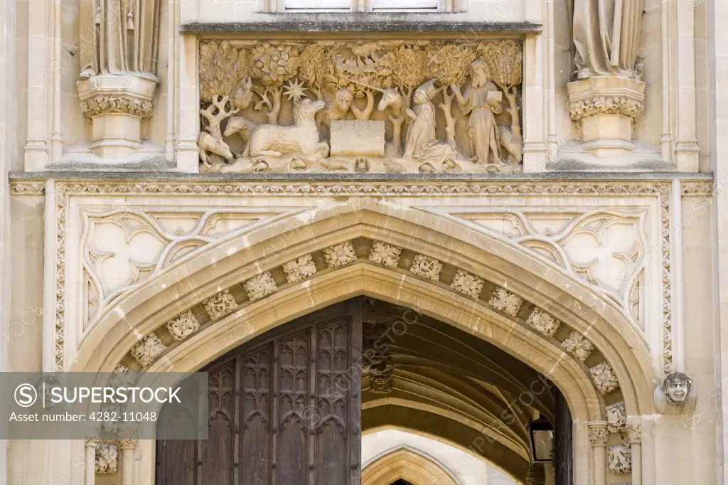 England, Oxfordshire, Oxford. Facade of Merton College.