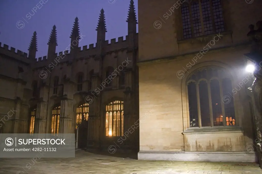 England, Oxfordshire, Oxford. Walls of the Bodleian Library Oxford.  The library is known informally to centuries of Oxford scholars as ""the Bod"" and was opened in 1602.