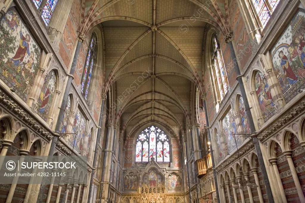 England, Oxfordshire, Oxford. Chapel of Keble College. The foundation stone for the Chapel was laid on St Mark's Day 1873 and was officially opened on the same day in 1876.