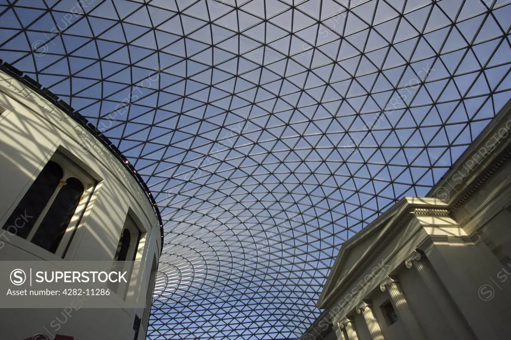 England, London, British Museum. Interior view of the Great Court of the British Museum.