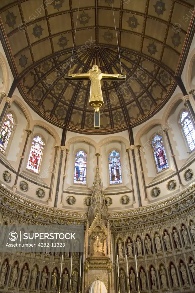 England, Oxfordshire, Oxford. An interior view of the Catholic Church of St Aloysius Gonzaga in Oxford.