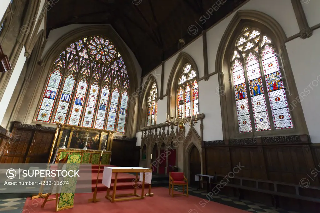 England, Oxfordshire, Oxford. The interior of Merton College Chapel dating back to the end of the thirteenth century.