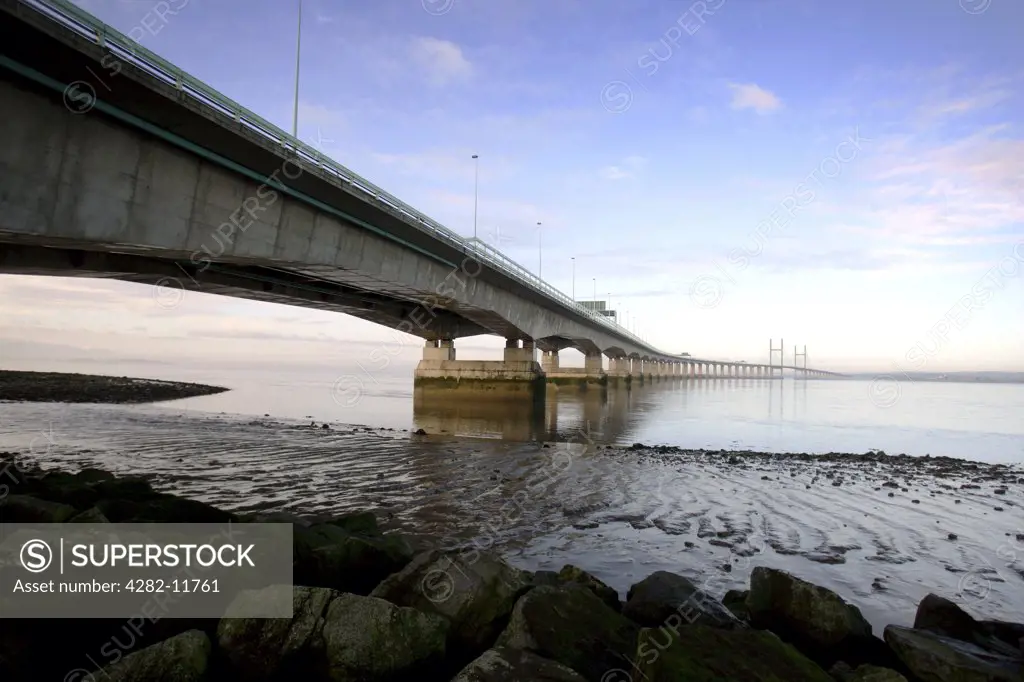 England, Bristol, Bristol. The Severn Bridge which joins England and South Wales. This, the new crossing or second bridge, was opened on 5 June 1996 by His Royal Highness, The Prince of Wales.