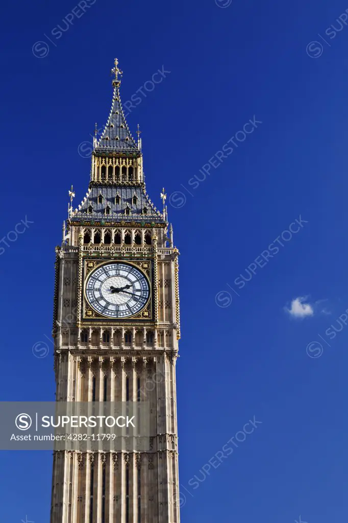 England, London, Westminster. Big Ben, one of London's most iconic landmarks.