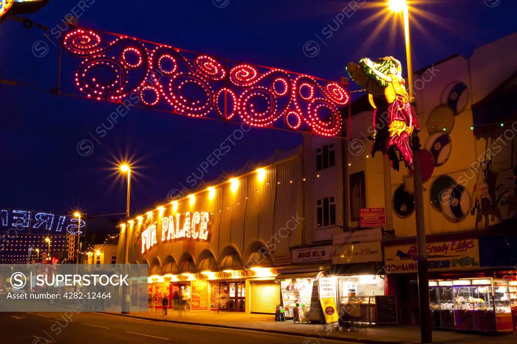 England, Lancashire, Blackpool. Blackpool Illuminations on the Blackpool Golden Mile.